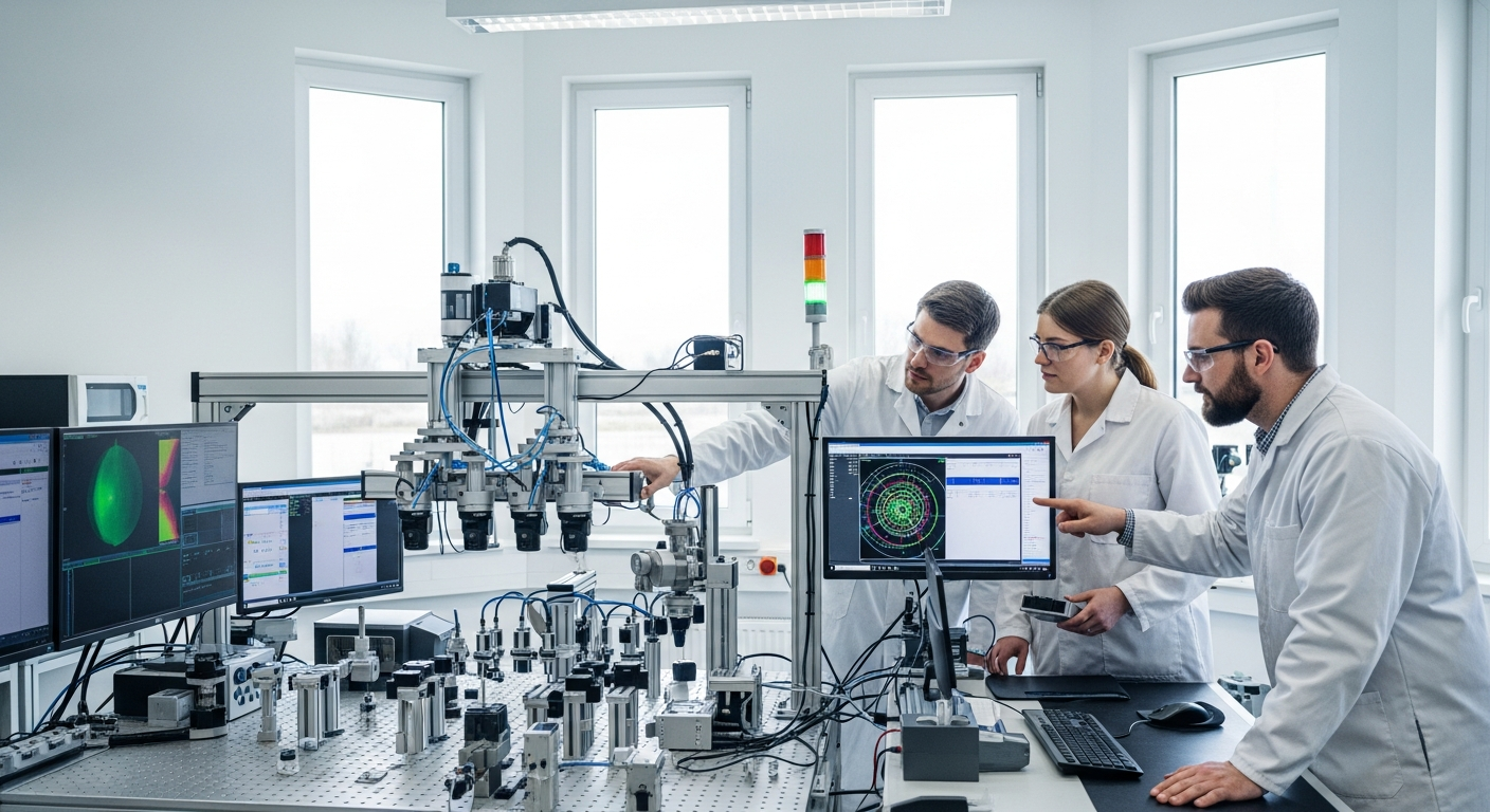 Système de vision industrielle en action sur chaîne de production